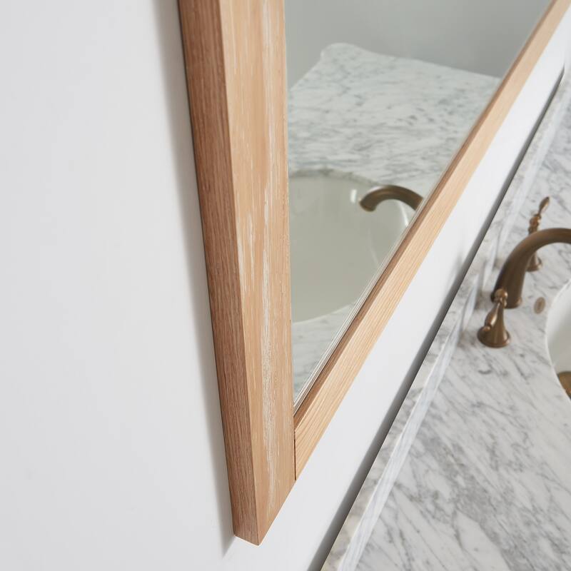 Cortes 48" Bathroom Vanity Barndoor Wall Mirror in Pine