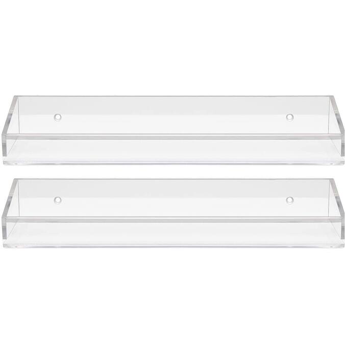 Acrylic Bathroom Floating Display Shelves, Clear Shelf Storage