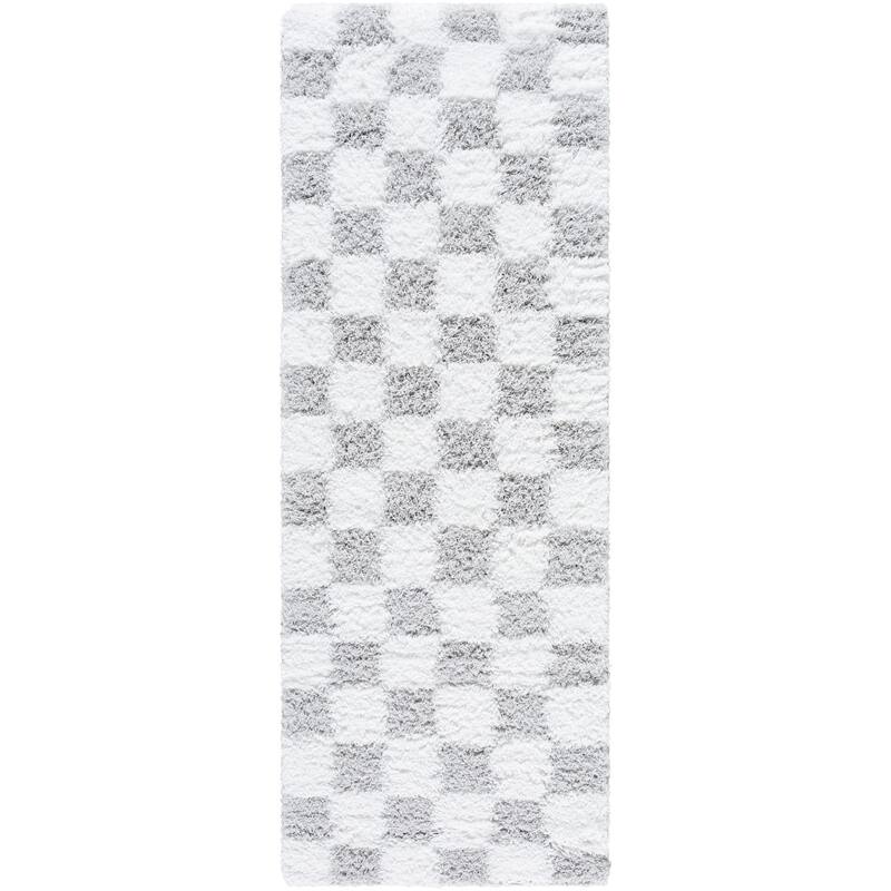 Livabliss Urban Shag Kids & Tween Area Rug - 2' 7" x 7' 3" - Cream/Light Gray - Runner