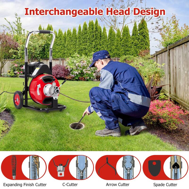 Drain Cleaner Machine 100 Ft X 3/8 Inch