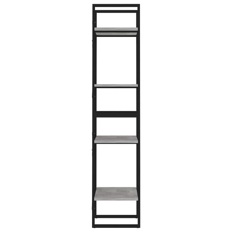 vidaXL 4-Tier Book Cabinet Concrete Gray 15.7"x11.8"x55.1" Chipboard - 15.7" x 11.8" x 55.1" - 15.7" x 11.8" x 55.1"