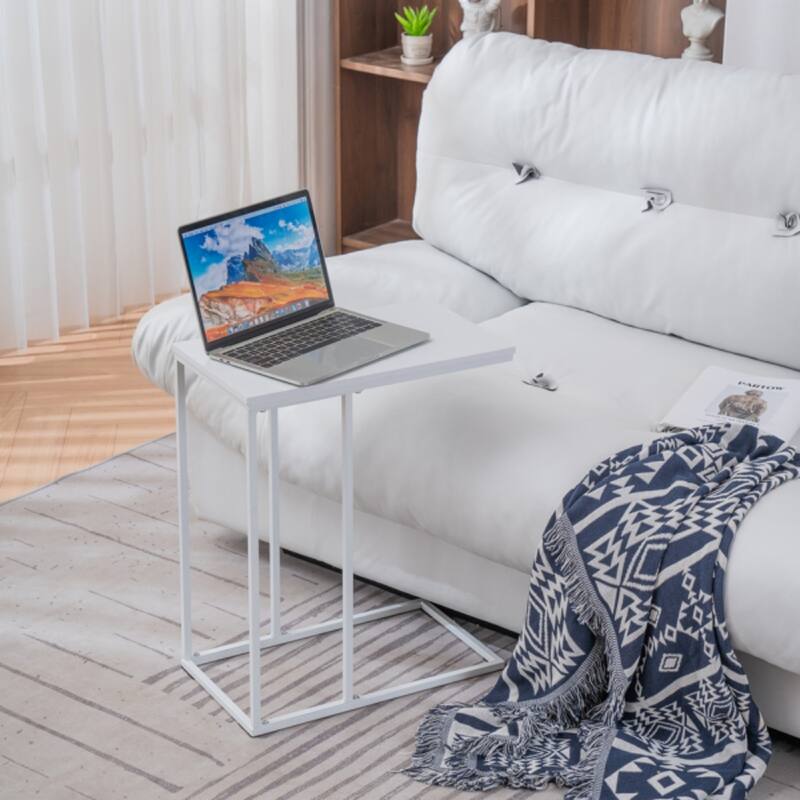 Modern C-Type Single Layer MDF Iron Rectangle Side Table - 18.9” x 11.02” x 22.83"