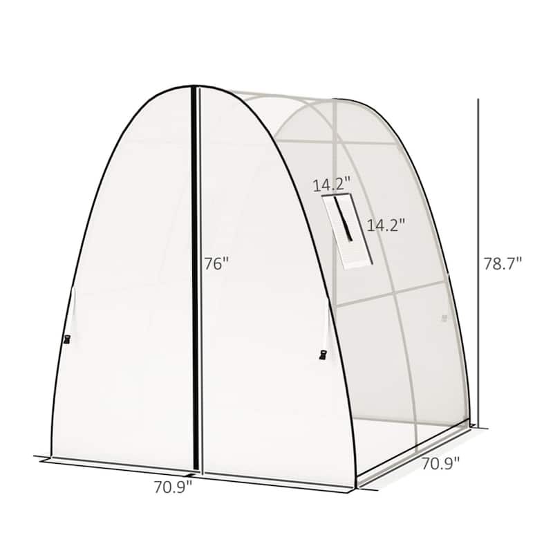 PE Steel Gothic Arch Mini Greenhouse with Roll-Up Doors