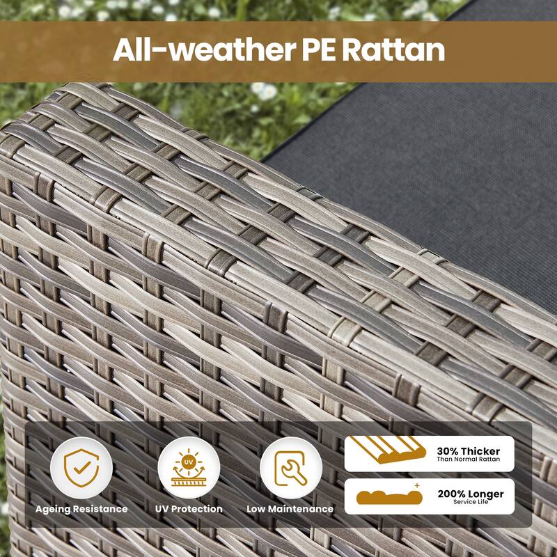 XIZZI 6-Piece Patio Furniture Conversation Set with Swivel Chairs