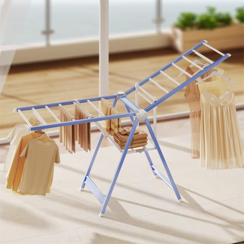 Clothes Drying Rack,63 Inches Foldable Aviation Aluminum Alloy Drying Rack, - 42.9"D x 4.7"W x 21.6"H