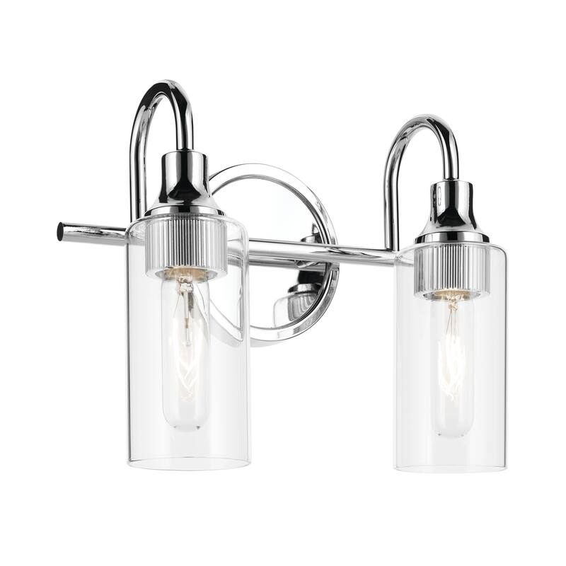 Kichler Lighting Kavi 12.5" 2-Light Vanity Light with Clear Glass in Chrome