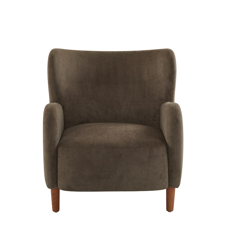Roomfitters Upholstered Wingback Club Chair, Modern Accent Lounge Armchair, Dark Brown