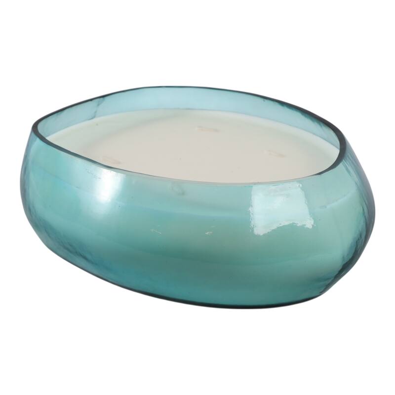 Glass and Wax Decorative Candle Bowl Modern Glam Sculptural Design - 10" x 8" x 3.5"