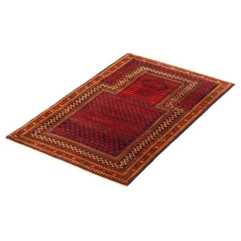 Teimani Red Rug 3'0" x 4'9" - 3'0 x 4'9