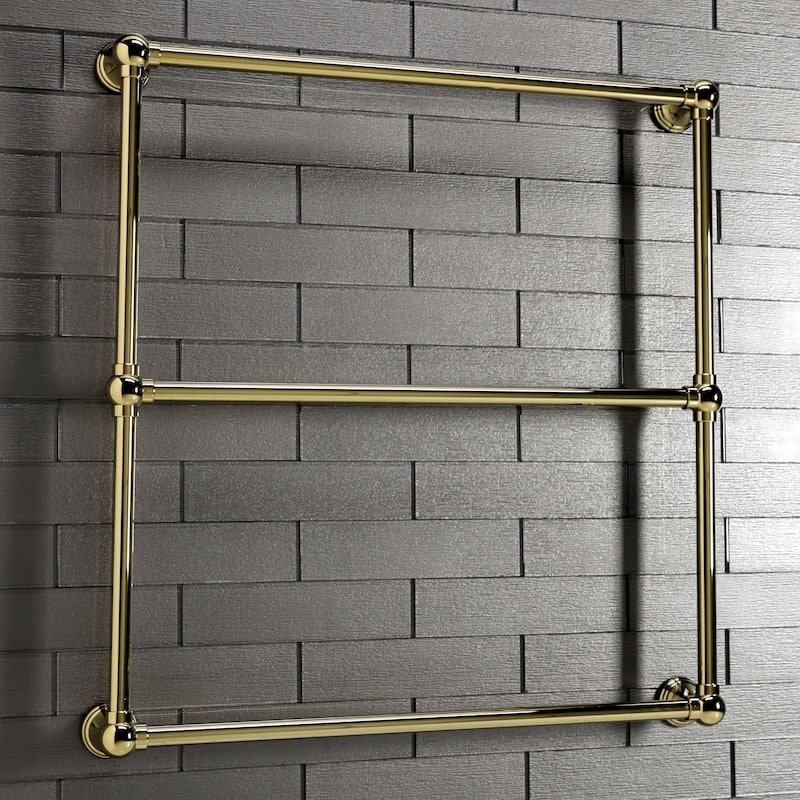 Maximilien 30 in. Wall Mount Towel Rack in Brushed Brass