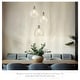 preview thumbnail 5 of 7, 3-Light Cluster Pendant Light, Pendant Light, Blue/Clear Glass