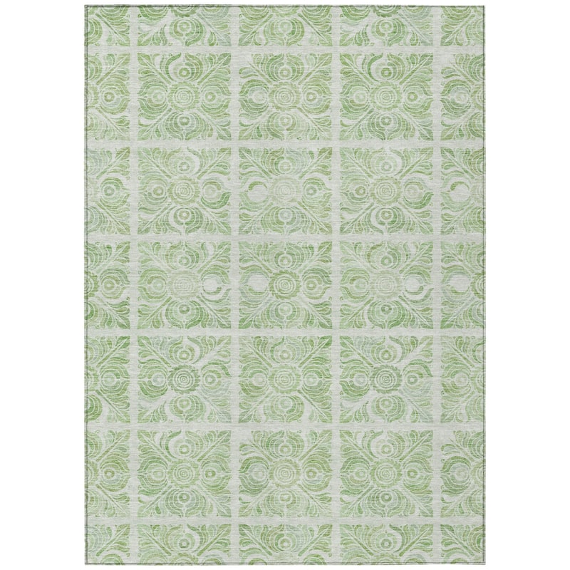 HomeRoots Medallion Transitional Rectangle Outdoor Rug