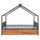 preview thumbnail 6 of 8, Full Size House-shaped Design Bed with Two Storage Drawers, Metal Platform Bed with Support Legs for Bedroom, Black