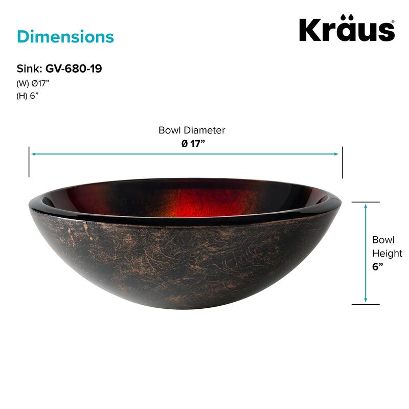Kraus 17" Mercury Glass Vessel Bathroom Sink Only