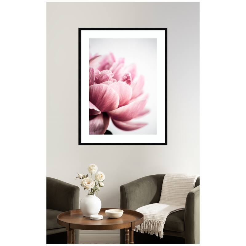 Kate and Laurel Pink Peony No1 by Mareike Bohmer Framed Wall Art Print