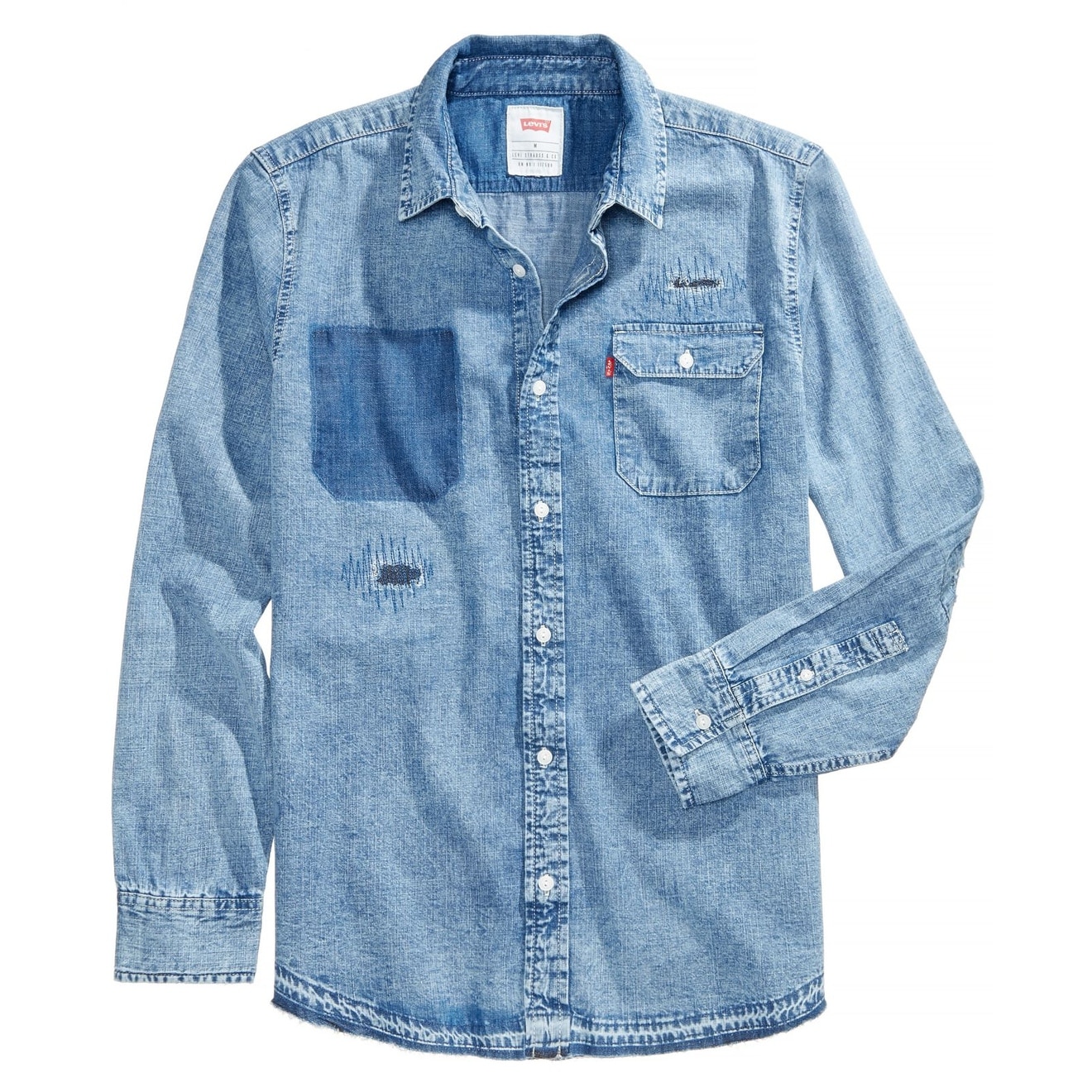 distressed denim shirt men