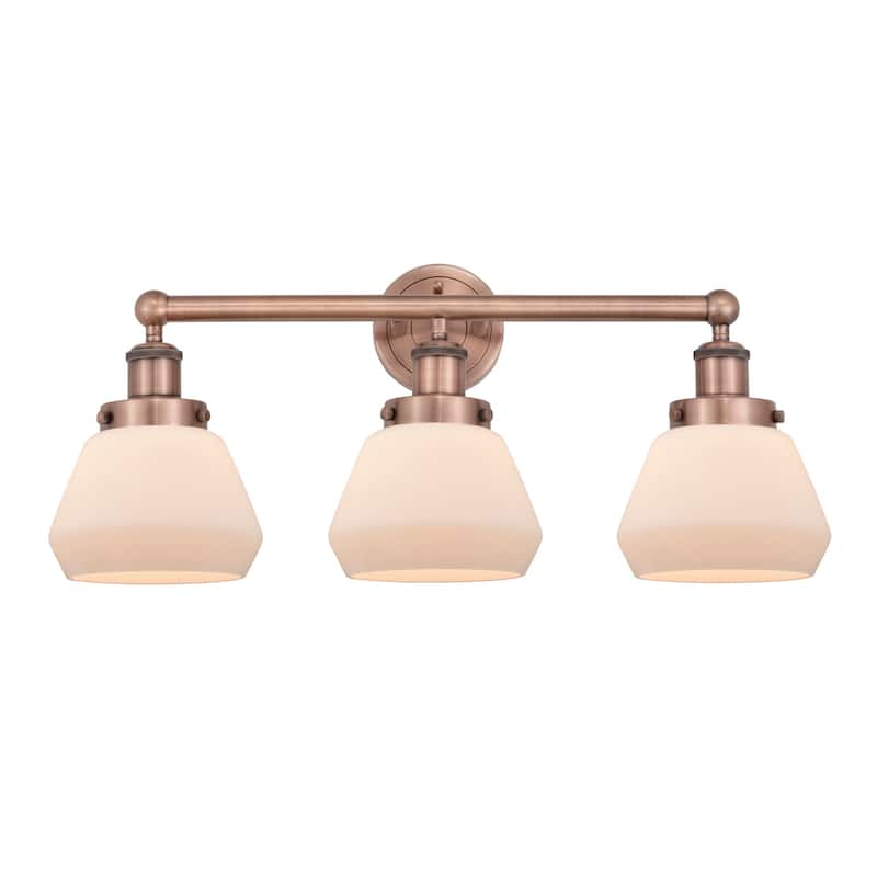 Innovations Lighting 616-3W-10-25 Fulton Vanity Fulton 3 Light 25" - Antique Copper / Matte White