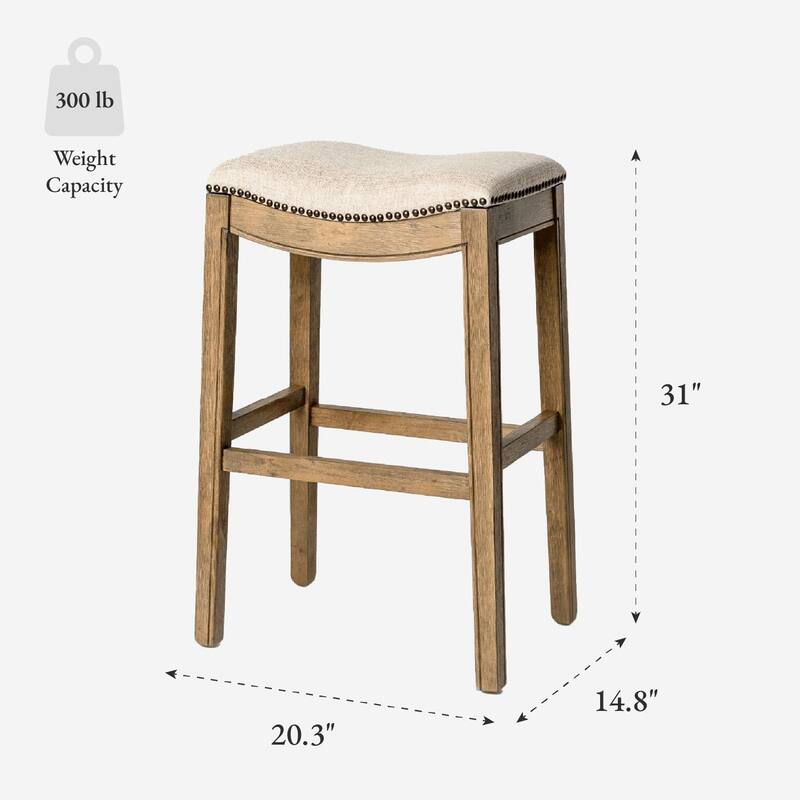 Maven Lane 31" Adrien Saddle Kitchen Bar Height Stool - N/A