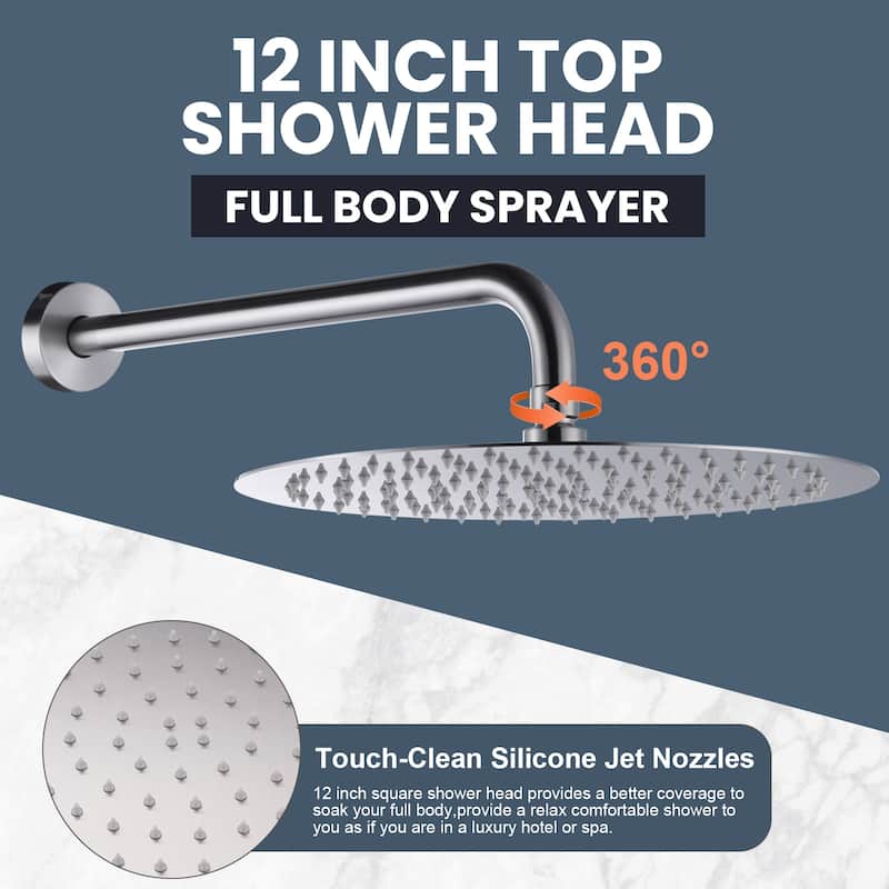 WOWOW Wall Mount 9-Spray Shower Faucet with Handshower