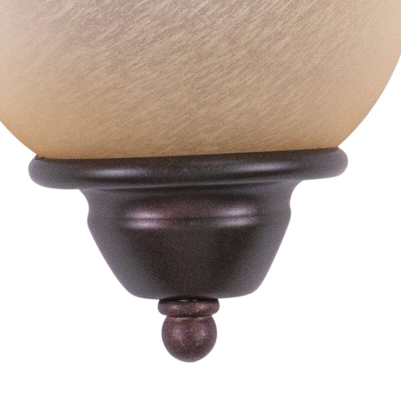 Bronze Wall Sconce 1 Light Flush Mount Fixture Cognac Glass Accent Lighting - 9.5