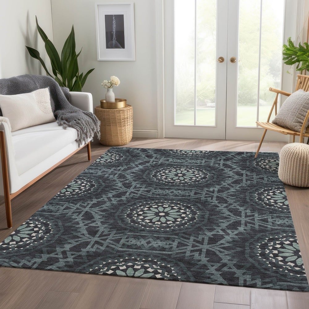 Machine Washable Indoor/ Outdoor Chantille Moroccan Boho Rug