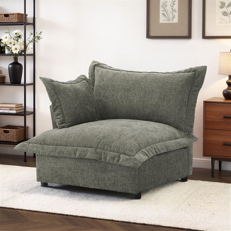 Double Layer Cushion Comfy Cloud Modular Sectional Sofa Couch Ottoman