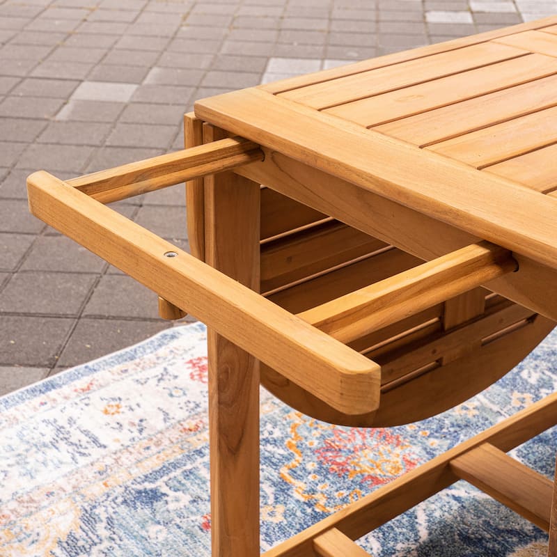 Cambridge Casual Miami 7-Piece Teak Folding Outdoor Dining Set With Sunbrella Seatpad