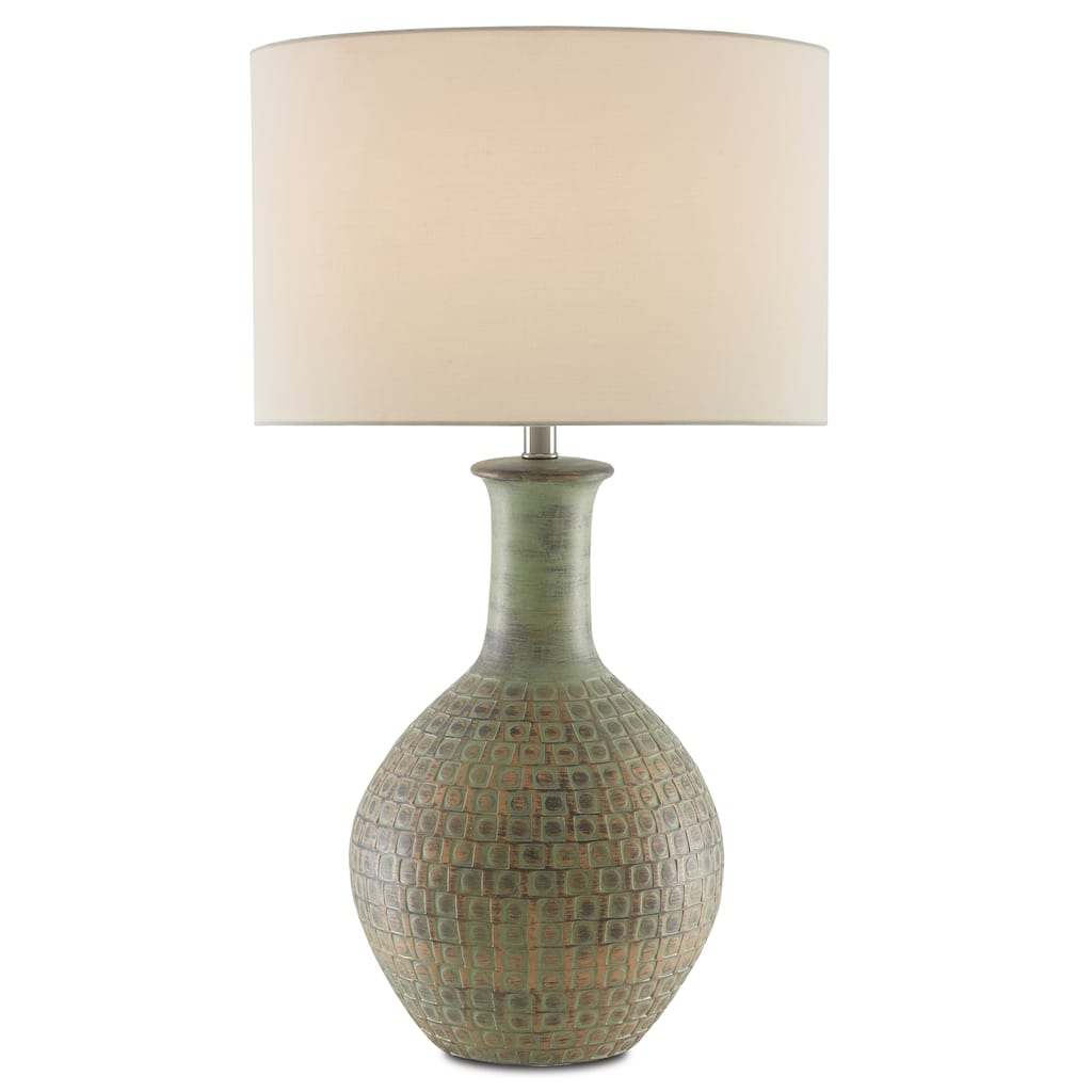Currey & Company Loro Green Table Lamp - 30.5"h x 17"dia