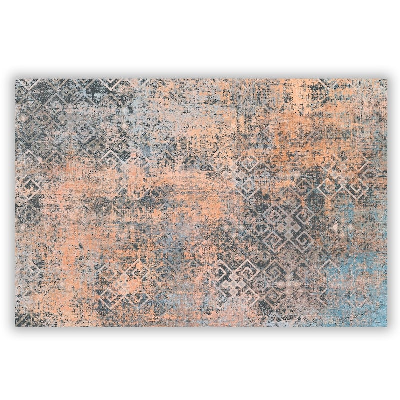 HomeRoots Abstract Contemporary Rectangle Area Rug - 5' X 8'