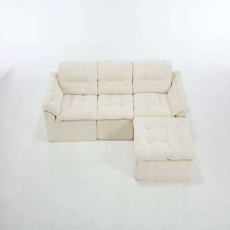Modular Convertible Cushioned Sleeper Sofa Set