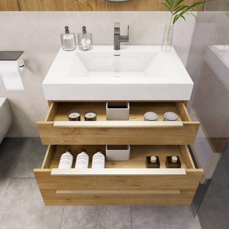 Noble 30" Free Standing Vanity with Reinforced Acrylic Sink - 30" Width