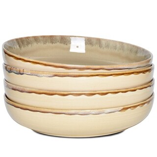 Stoneware Large Pasta Bowls, Set of 4, 40 Oz, Big Salad Bowls ...