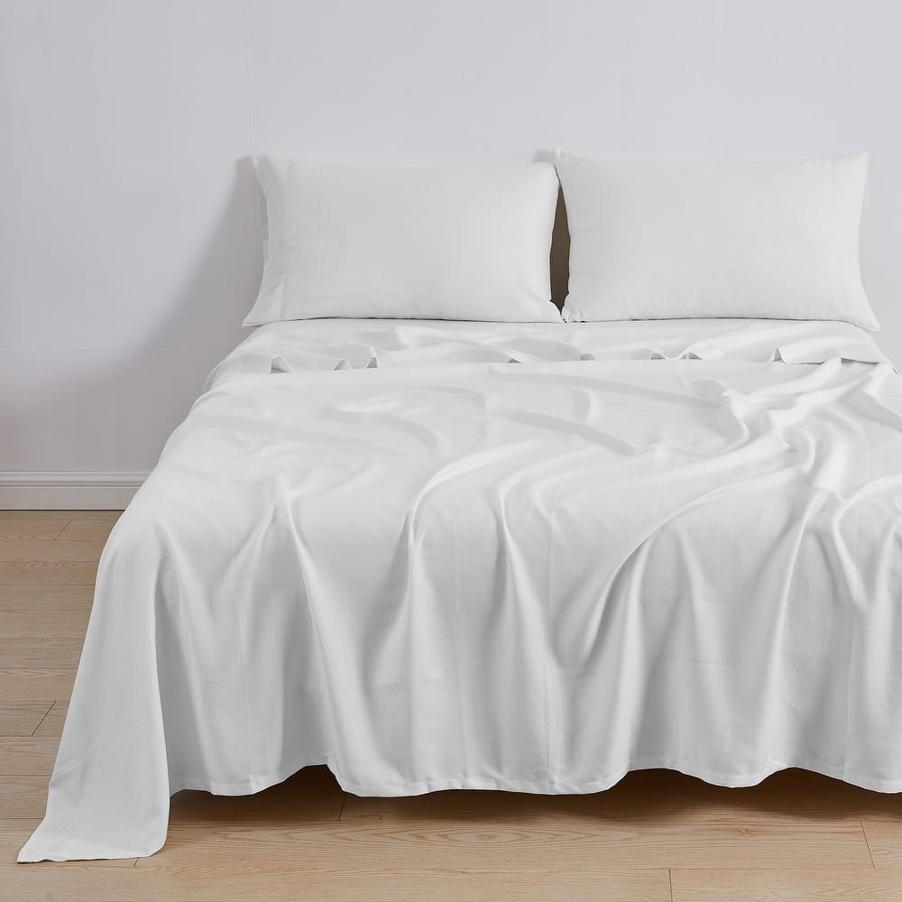 TENCEL Lyocell & Linen Blend 4-Piece Sheet Set.