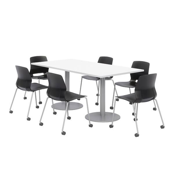 Olio Designs 6 X 3 Dining Table Set 6 Lola Caster Chairs Designer White On Sale Overstock 31283639