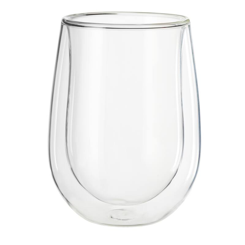 Henckels Cafe Roma 4-pc Double-Wall Glassware Stemless White Wine Glass Set - Clear