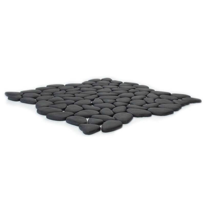 Huron Rock 12x12 Matte Glass Pebble Mosaic Tile - Floor, Wall, Backsplash