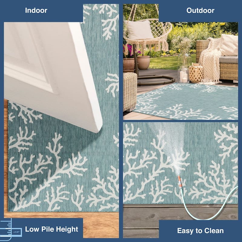 Liora Manne Carmel Coral Border Indoor/Outdoor Area Rug