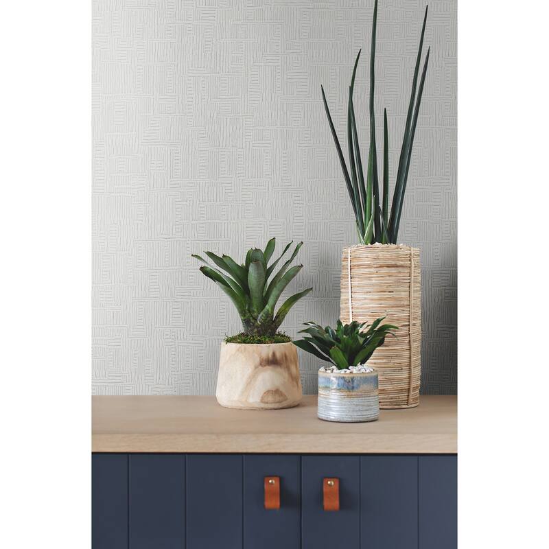 Warner Chiseled Light Grey Abstract Wallpaper