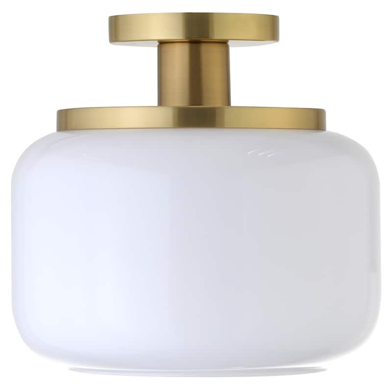 Tatum 11" Wide Semi Flush Mount with Glass Shade