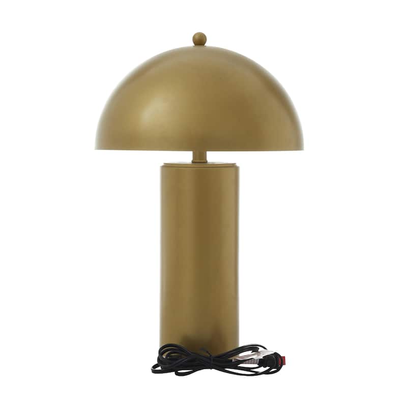 Gold or Black Metal Room Accent Lamp with Dome Shade