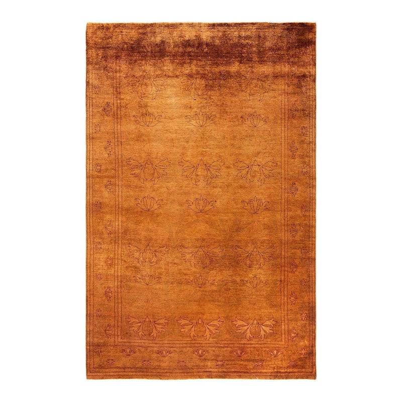 Overdyed, One-of-a-Kind Hand-Knotted Area Rug - Gold - 6' 1" x 9' 4"