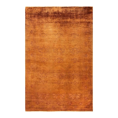 Overdyed, One-of-a-Kind Hand-Knotted Area Rug - Gold - 6' 1" x 9' 4"