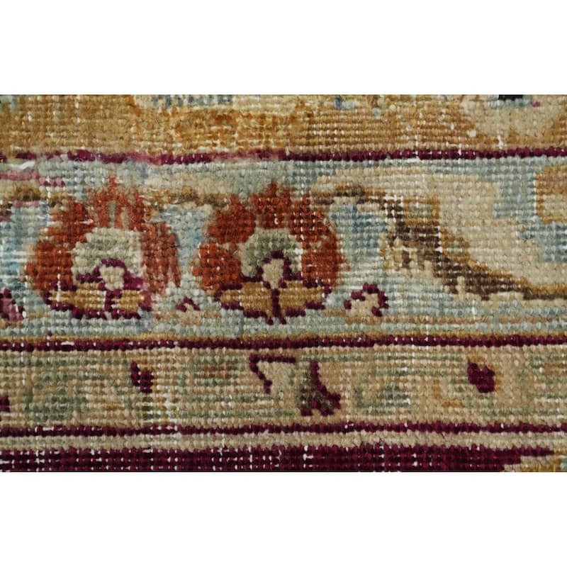 Hand Knotted Oriental 100% Wool Carpet Traditional Floral Red Kashan Area Rug - 12' 9'' X 9' 7''