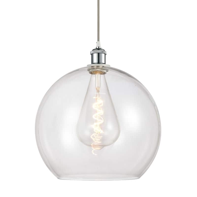 Innovations Lighting 516-1P-18-14 Athens Pendant Athens 14" Wide - White and Polished Chrome / Clear
