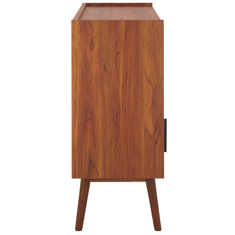 SAFAVIEH Alysha Tambour Door Entertainment Media Stand (Fits Up To 50" Flatscreen TV) - 43.3 In. x 14.6 In. x 35.1 In. - Walnut