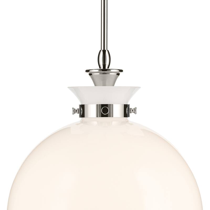Kichler Lighting Laria 15 Inch 1 Light Pendant with Opal Glass in Polished Nickel