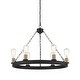 preview thumbnail 10 of 18, Acroma 6 Light 27In Farmhouse Wagon Wheel Modern Chandelier-UL - N/A