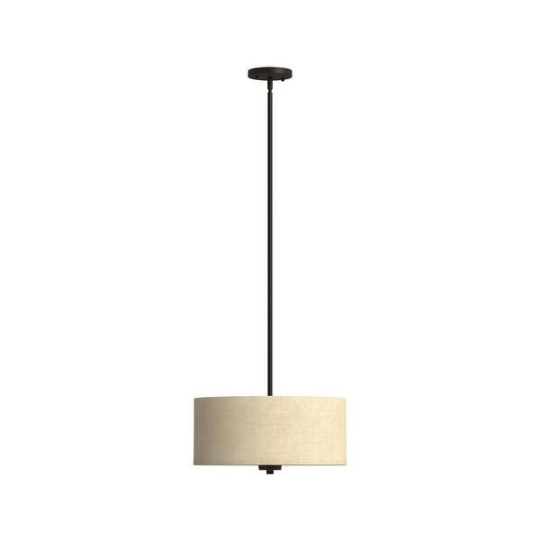 slide 20 of 22, The Gray Barn Essie 3-light 18-inch Wide Drum Pendant Beige/Bronze