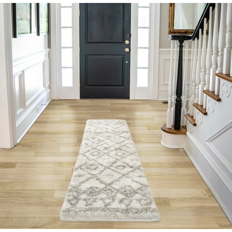 Nautica Puffy Safi White/Light Grey Rug - 20x60