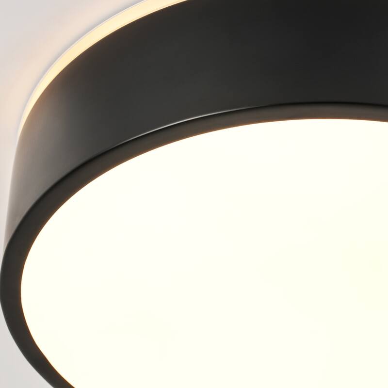 11.81 in. Modern Drum Metal Integrated LED Flush Mount Ceiling Light